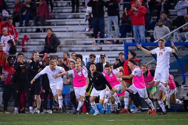 Maryland defeated Akron for the 2018 men's soccer championship.