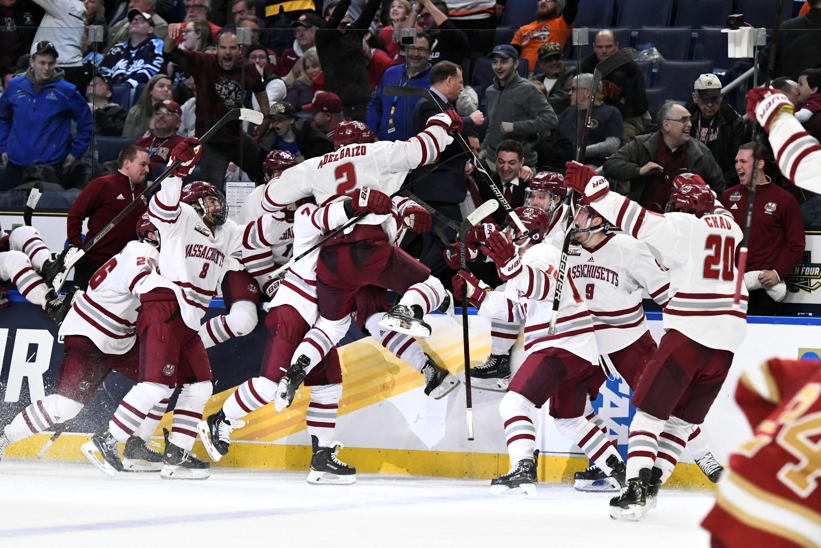 Marc Del Gaizo celebrates after scoring the game-winner against Denver in 2019